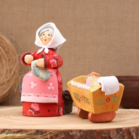 Kovrov toy "Nanny with a cradle", ceramics-1