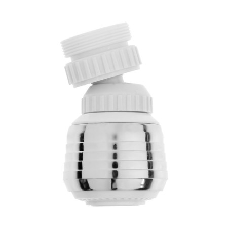 Zein aerator, with stream adjustment, rotary, 2 modes, plastic, white/chrome-2