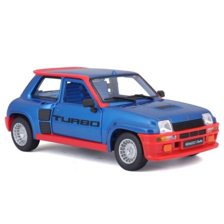 BBURAGO Renault 5 Turbo, Die-Cast, 1:24, opening doors, red-blue color-1