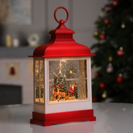 LED figure “Lantern with a harness” 16.5 × 26.5 × 7.8 cm, plastic, AAX3 batteries (not in the kit), USB, glow warm white
