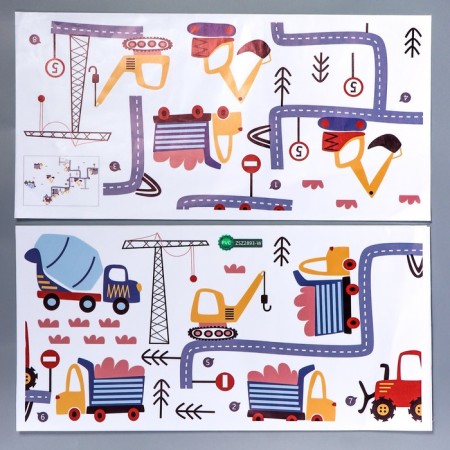 Stick plastic interior color "Construction equipment" 30x60 cm set 2 sheets-1