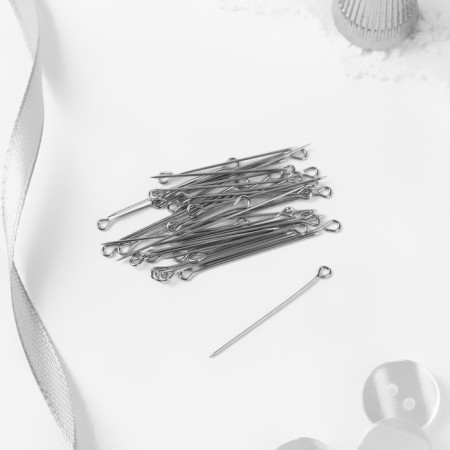 Portnovskiy pins, 30 mm, 40 pcs, silver color-1