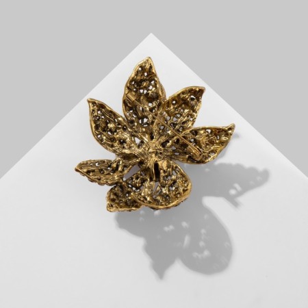 Brooch "Flower" overflow, colored in black gold-1