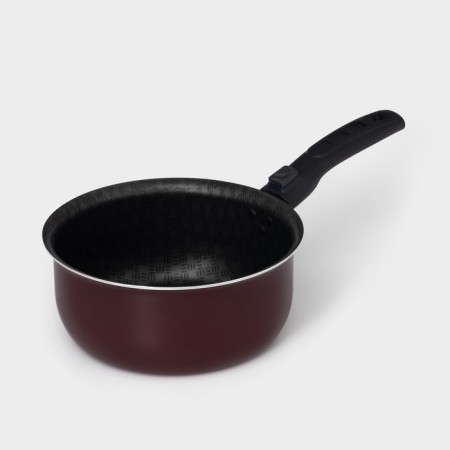 Bucket "Alpha" 1.5 l, glass cover, plastic handle, anti -stick coating, red color-2