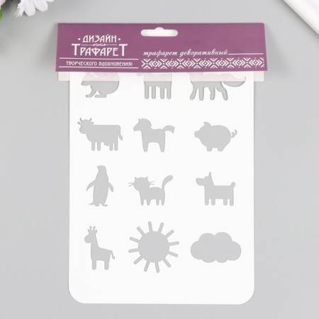 Plastic stencil "animals" 16x24 cm-3
