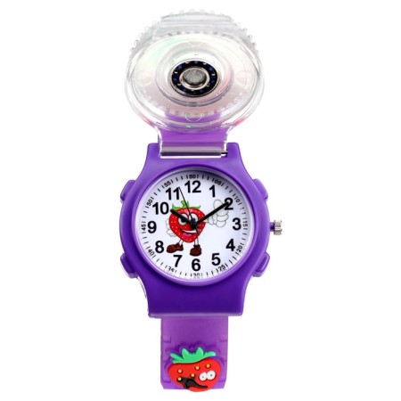 Watch is a beer, "strawberries", D-3.5 cm, silicone strap L-21.5 cm, with backlight