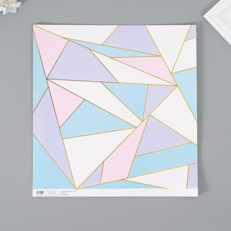 Scrapbooking paper bilateral gold "triangles" density 180 grams set 5 pcs 30.5x32 cm-4