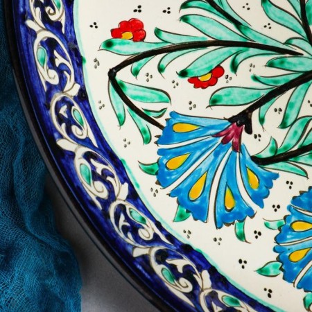 Largan Rishtan ceramics "Flowers", 40 cm, blue-2