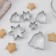 A set of forms for cutting the cookies of the share "bell, snowflake", 6 objects, silver color