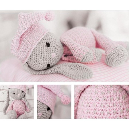 Knitting set. Amigurumi: Soft toy "Sleepy Bunny Amelia", 26 cm-4