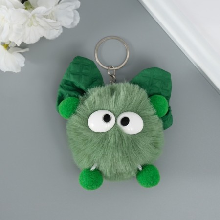 Fluffy on the ring "Masya with a large bow" Green 12x8x8 cm-1