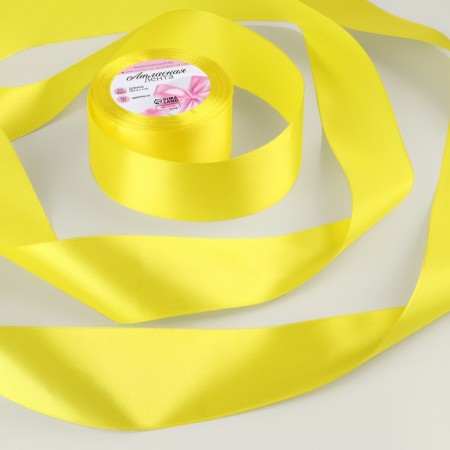 Satin tape, 50 mm × 23 ± 1 m, color yellow No. 15