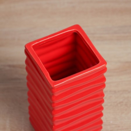 VAZ Coramics Table "Thiago" stripes, 19x9 cm, red-2