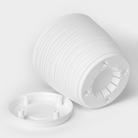 Pot with the pallet "Dune", 5.5 l, the color is white-3