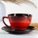 Tea couple "Elegant" 0.25l / 11x6.5cm + saucer 15cm, red