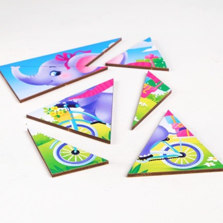 Puzzle split "animal zoo", 3 pictures in the frame-3