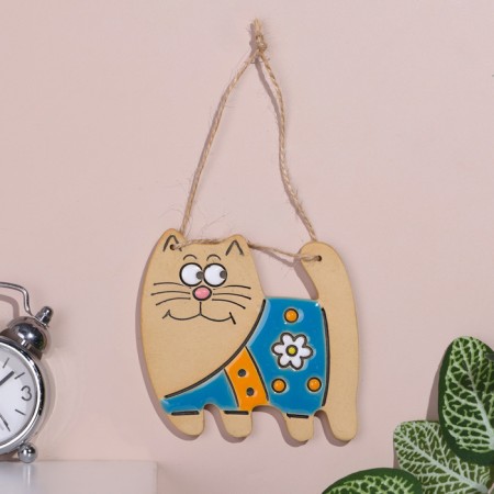 Панно "Котик", 7х8 см, майолика-5