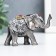 Souvenir Polystone "Elephant in the Golden Popone with Rubin" 5.5x8.5x3.2 cm