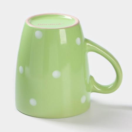 Mug ceramic shares "Green Peas", 360 ml, green color-2