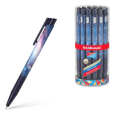 Handle Ball machine gun. Erichkrause Colortouch Space, node 0.7 mm, flu, blue ink-8