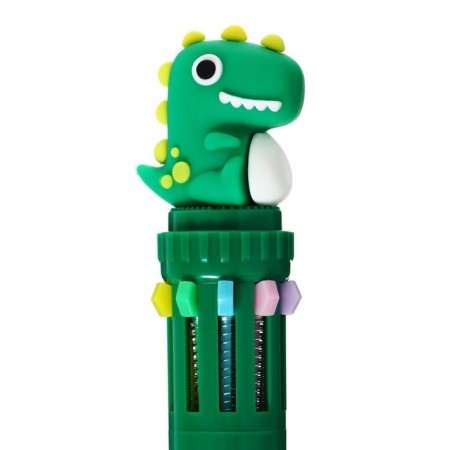 Automatic ballpoint handle 10 color, rod 0.7 mm, "dino", mix-4
