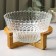 A set of glass salad bowls on the Tondo stand, 5 items: large 2.2 l, small 330 ml