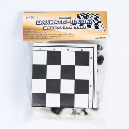 Board game 2 in 1: chess and checkers, plastic figures, cardboard 30 x 30 cm field-4