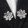 Cardigan clamp "Flower", blue color in silver