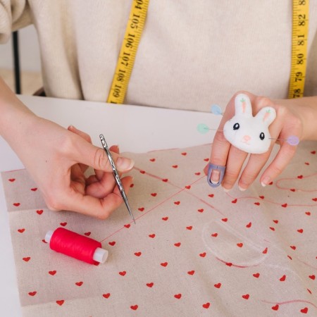 The needle-ring "Bunny", 4.5 × 5.5 × 4 cm, white color-5