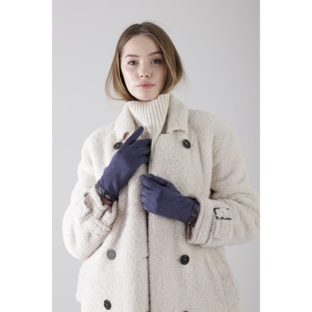 Female gloves, size 8, without insulation, blue color-1