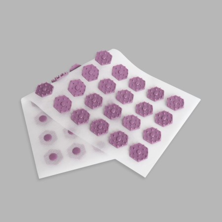 Iplikator-river, the basis of Spanbond, 40 modules, 14 × 32 cm, white/lavender color-3