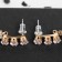 Hanging earrings with rhinestones "drops" three threads, white color in gold, 14 cm