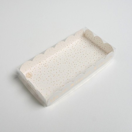 Box for confectionery with PVC cover "Snow", 10.5 x 21 x 3 cm, New Year-3