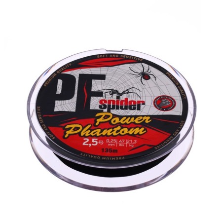 Power Phantom 8x, PE Spider, 135 m, dark gray No. 2.5, diameter 0.25 mm, test 21.3 kg