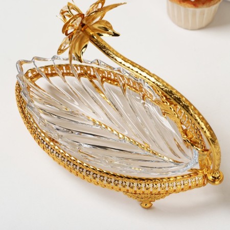 Fruit stand "Liszt", 23 × 12 × 18 cm, gold color-4
