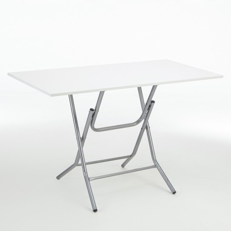 Folding Riviera table, 1200x600x750, white/gray