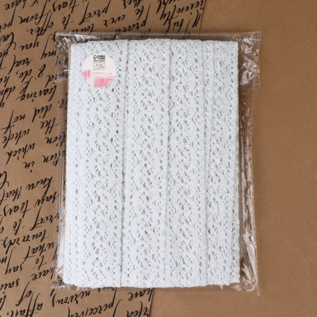 Knitted lace, 37 mm × 10 ± 1 m, white color-3