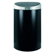 Garbage bucket Brabantia Touch Bin, Soft Touch system, with protection against fingerprints, black matte color, 40 liters