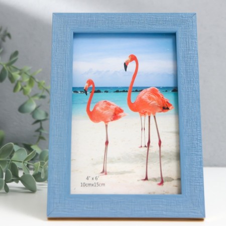 Photo frame plastic 10x15 cm "Lenon bright blue" Golden stroke 17.5x12.5 cm-1