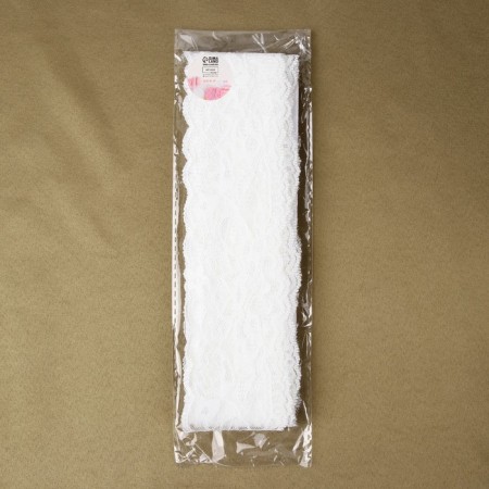 Elastic lace, 65 mm × 10 ± 1 m, white color-2