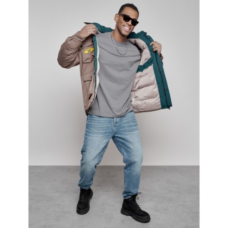Male Winter jacket, size 54, brown color-7
