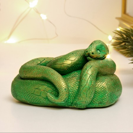 Figure "Snake Leia" green with gilding, 5x6.5x7.5cm-2