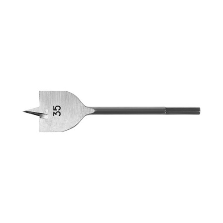 Drill on wooder scrap, hexagonal shank, 35 x 152 mm-1