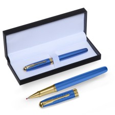 Gift Roller handle, in the leatherette case, the case is blue, gold