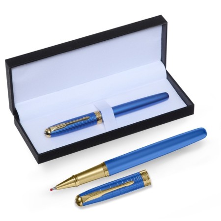 Gift Roller handle, in the leatherette case, the case is blue, gold