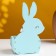 Wooden Kashpo "Bunny" 13x7.5x22 cm tiffany-white