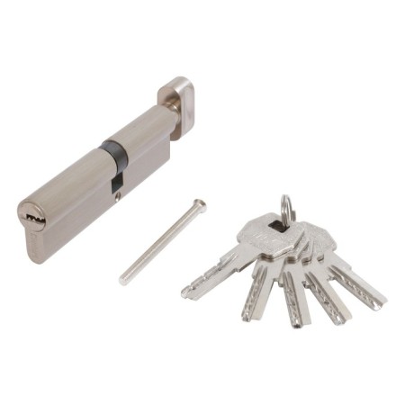 Cylinder mechanism standard MAX, 110 mm (60x50V), 5 keys, key/turntable, matte nickel 102481