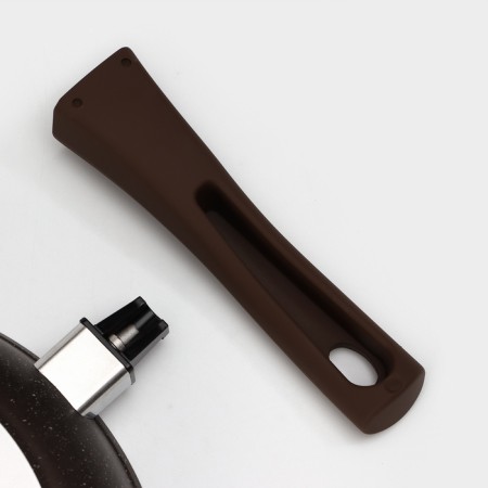 Pan, d = 26 cm, removable handle, glass cover, anti -stick coating, color coffee marble-5