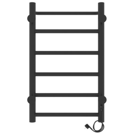 Two electric heated towel rail Laris Prime Chekch, 400x600 mm, 6 crossbars, left, black-16