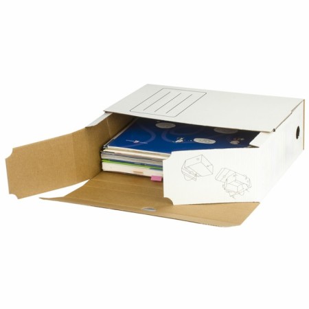 Archive box with A4 valve, calligrata, 100 mm, up to 900 l, microhofrocarton, white-2